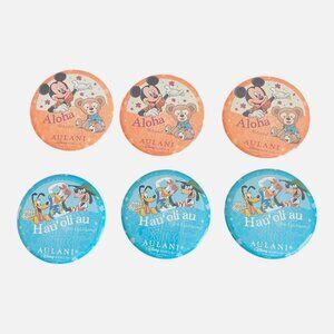 Disney Aulani Resort & Spa Hawaiian Button Set Mickey Duffy Goofy & Friends Pins
